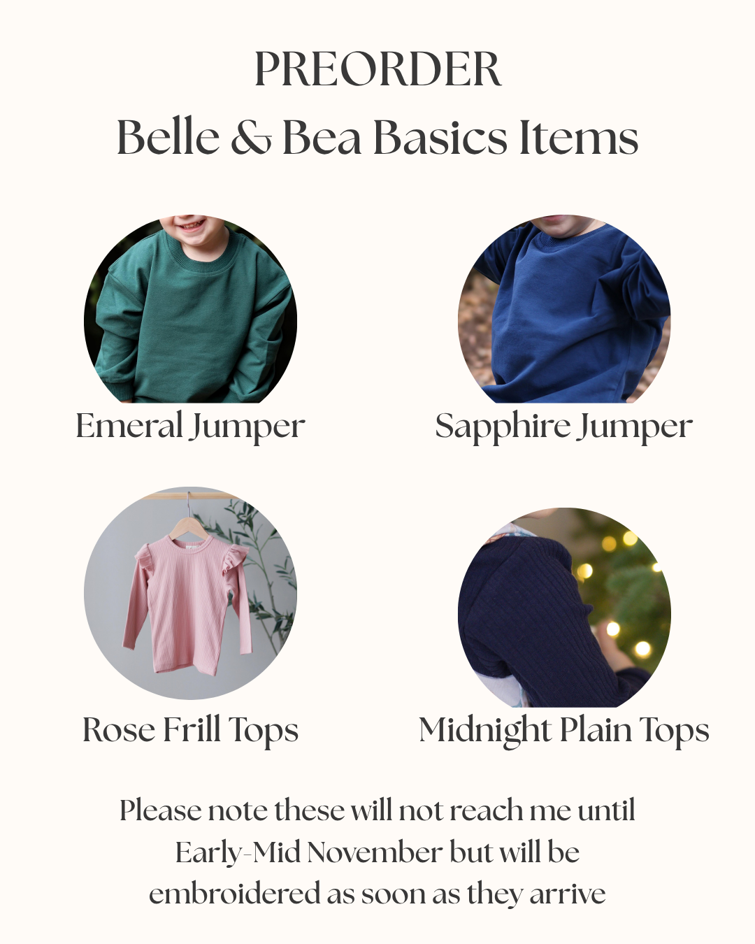 PREORDER Items | Belle & Bea Basics Organic Cotton | Embroidered Christmas Childrens Clothes - BCR Handmade Organic Clothing