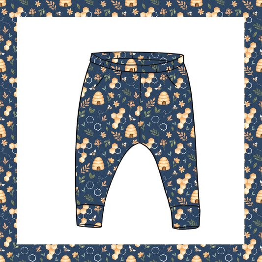 Leggings | Nature Inspired | Navy Honeycombs