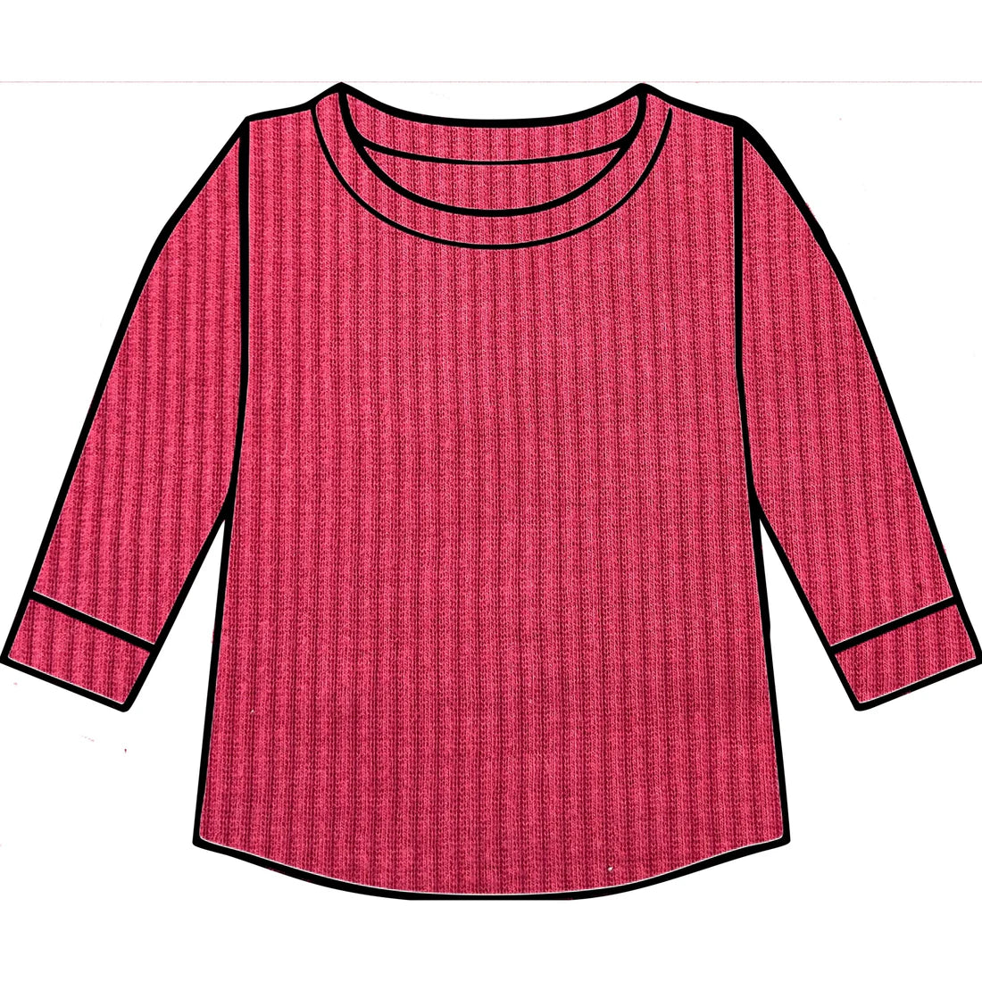 PREORDER Cranberry Organic Ribbed Long Sleeve Top