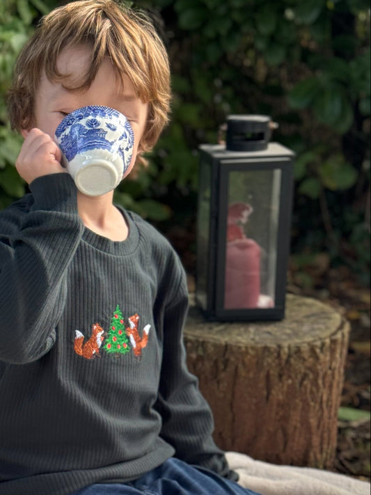 Pine Top Plain Shoulder | Belle & Bea Basics Organic Cotton | Embroidered Christmas Childrens Clothes - BCR Handmade Organic Clothing
