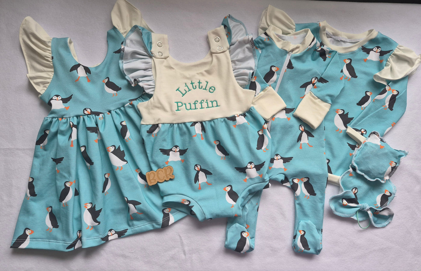 New baby wardrobe bundle organic cotton handmade baby clothes UK personalised embroidery