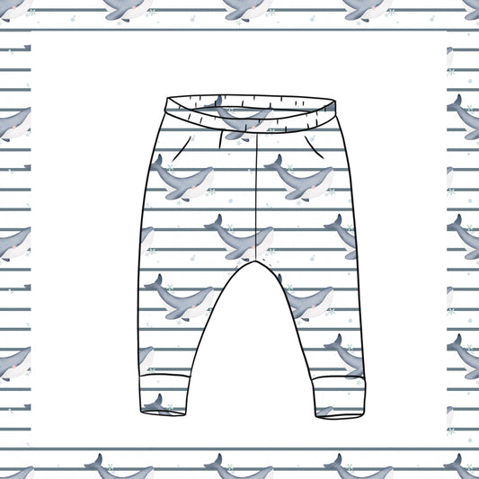 Leggings | Under The Sea | Whale Stripes