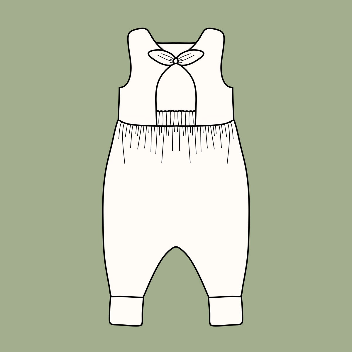 Organic Bow Back Napa Rompers | Handmade Baby & Toddler Clothing - BCR Handmade Organic Clothing