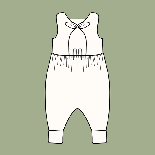 Organic Bow Back Napa Rompers | Handmade Baby & Toddler Clothing - BCR Handmade Organic Clothing