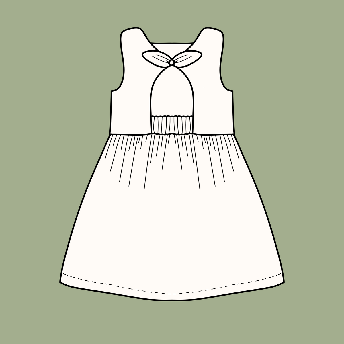 Organic Bow Back Dress | Handmade Baby & Toddler Clothing - BCR Handmade Organic Clothing