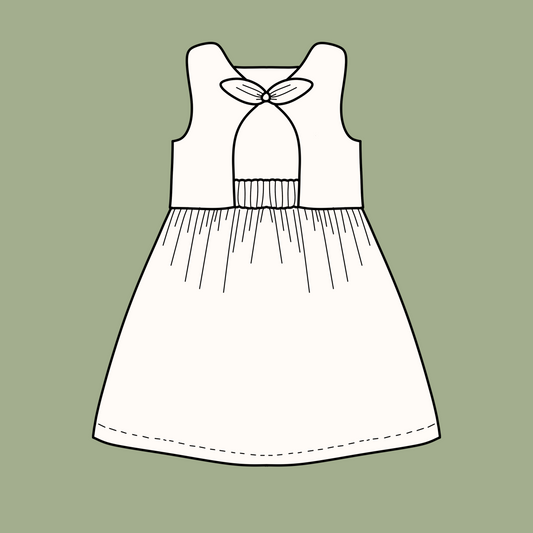 Organic Bow Back Dress | Handmade Baby & Toddler Clothing - BCR Handmade Organic Clothing
