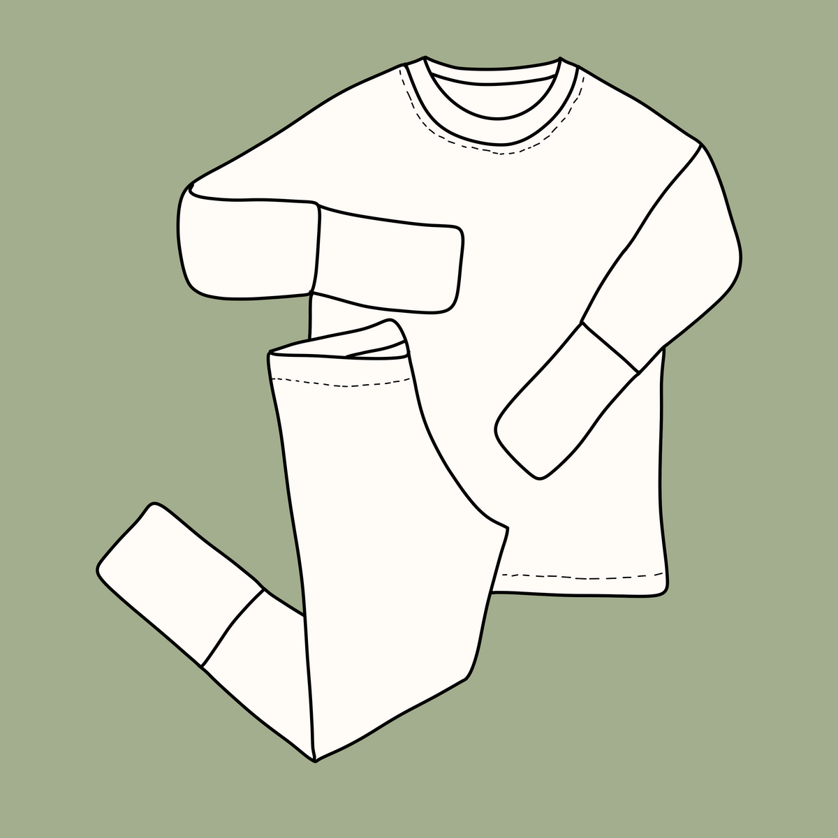Organic Grow With Me Lounge Set | Organic Ribbed Cotton - BCR Handmade Organic Clothing