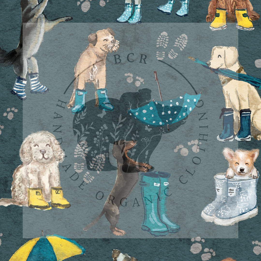 one metre challenge dogs in wellies organic baby clothing uk