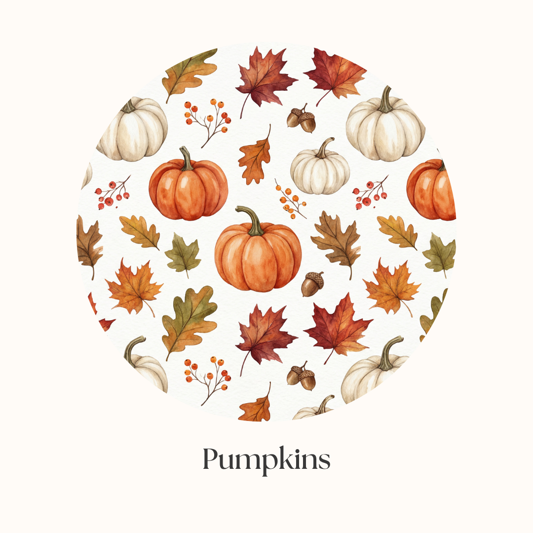 organic cotton pumpkin patch autumn fabric