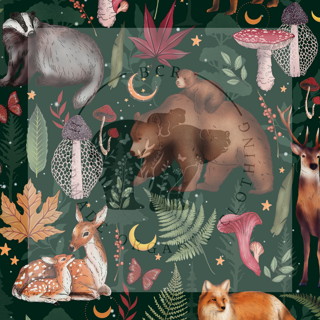organic handmade baby clothes Uk fox bear deer badger