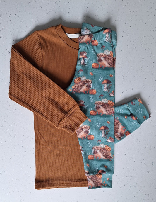 Rust Ribbed Long Sleeve Top