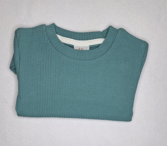 Jade Organic Ribbed Long Sleeve Top - BCR Handmade Organic Clothing