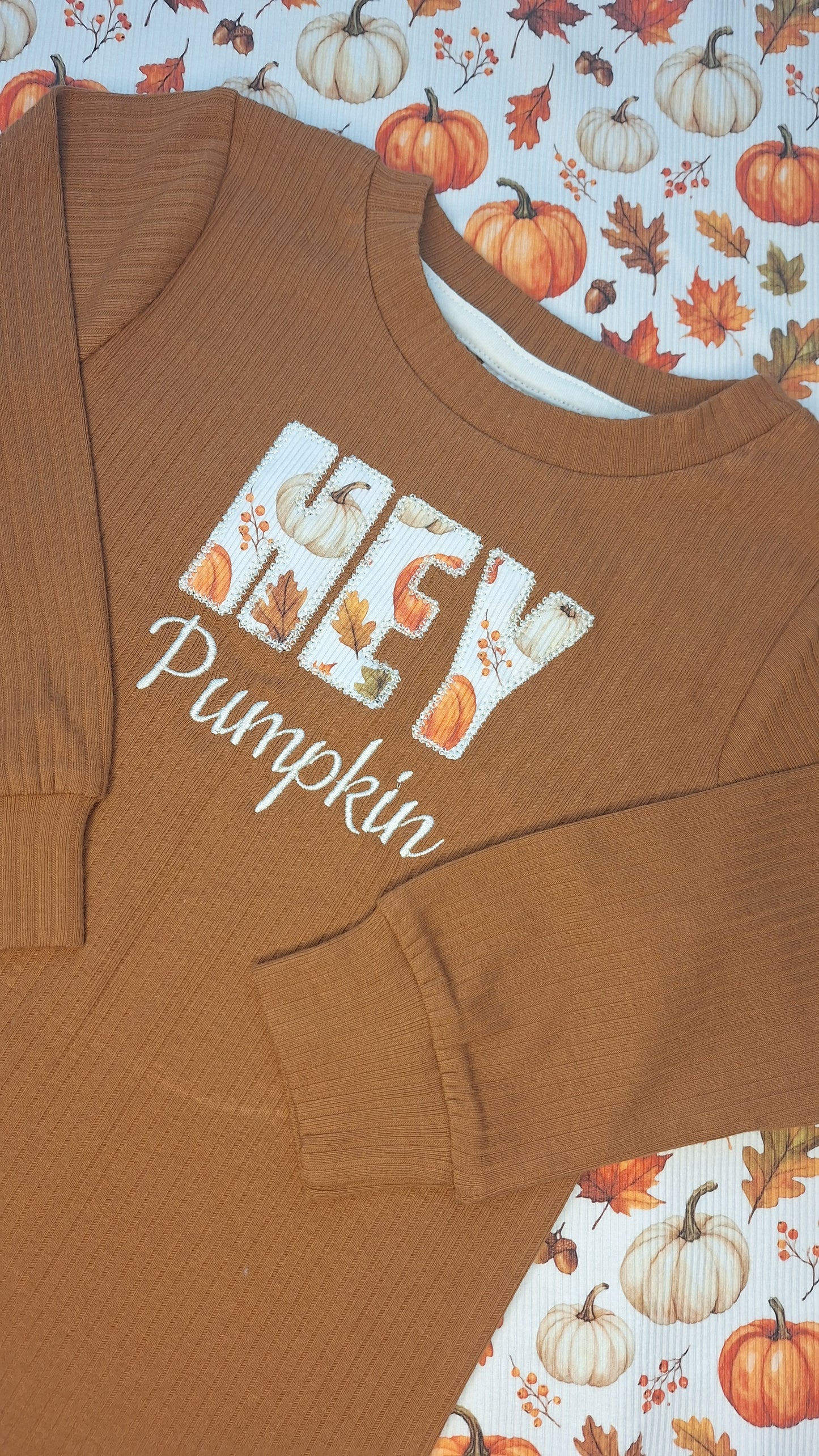 Autumn Embroidery | Rust Belle & Bea Basics | Organic Cotton
