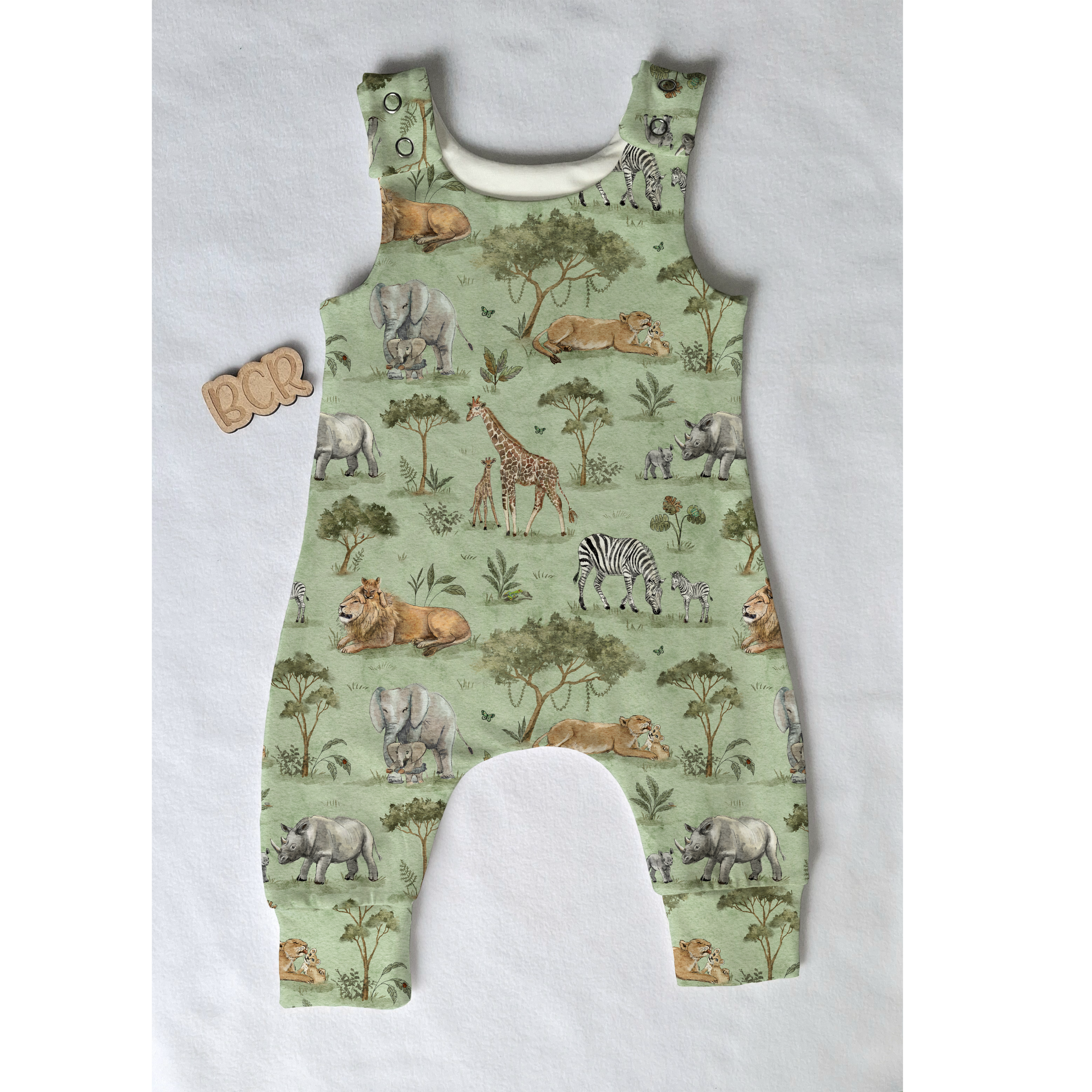 Safari Animals Romper | Handmade Baby Romper UK | Organic Baby Clothing - BCR Handmade Organic Clothing